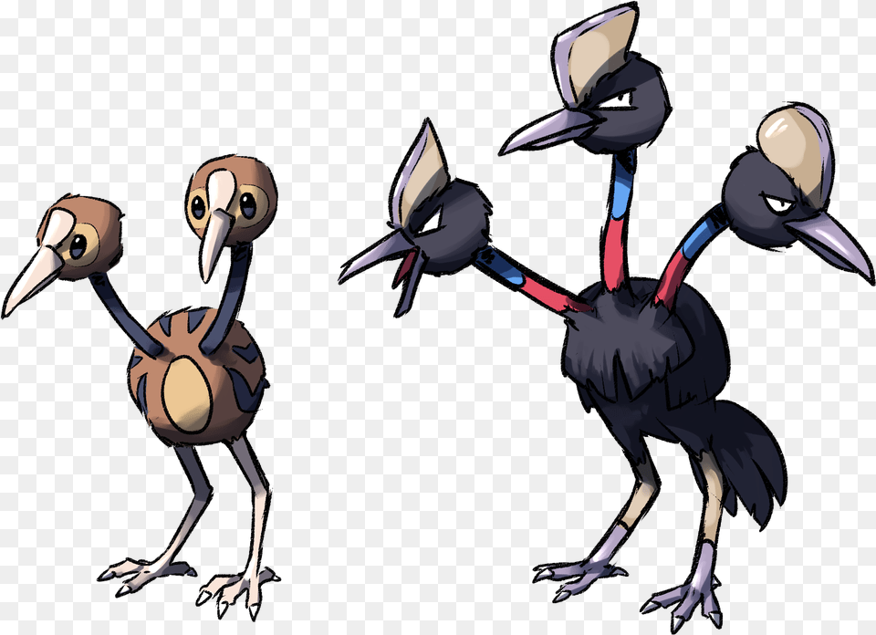 Dodrio Alola Pokemon Go, Animal, Beak, Bird, Person Free Transparent Png