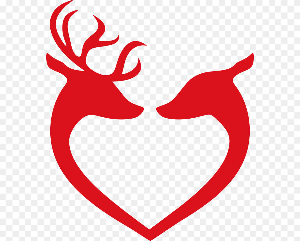 Doe Head Silhouette Clip Art, Heart Free Png