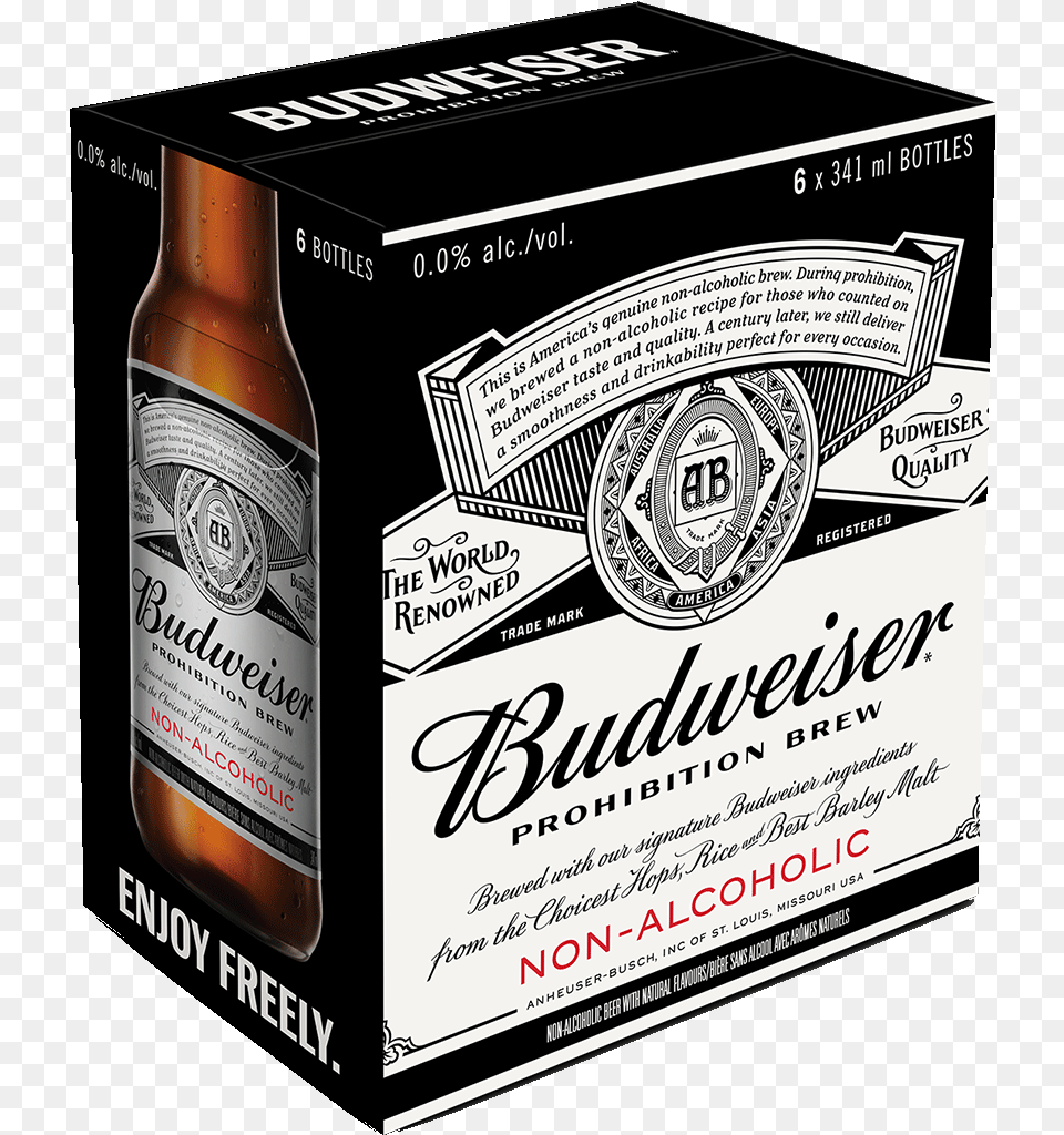 Does Anyone Here Drink Non Alcoholic Beer Budweiser Prohibition Brew, Alcohol, Beverage, Bottle, Lager Free Png