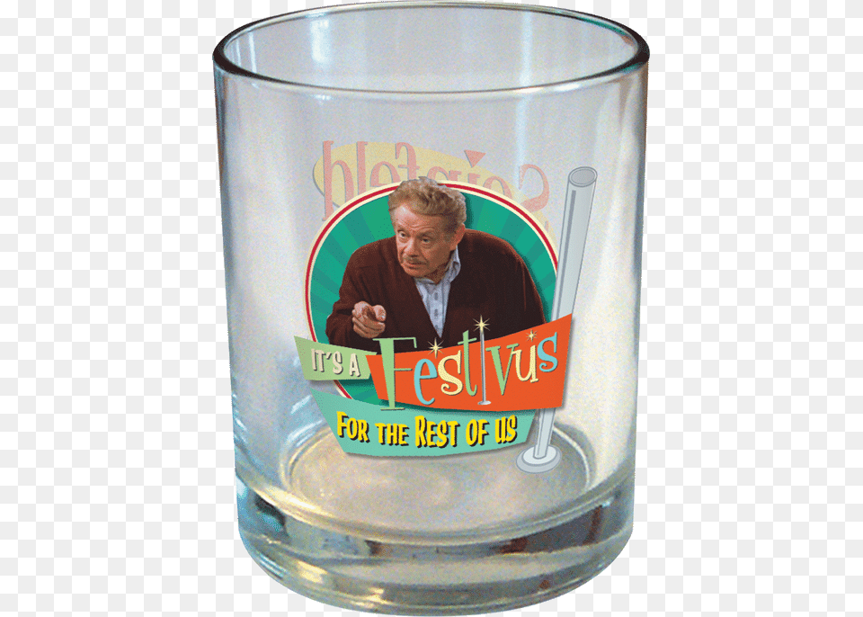 Dof Seinfeld Festivus Pint Glass, Cup, Person, Man, Male Free Transparent Png