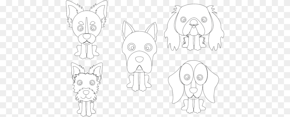 Dog 5 Vector Icon Set Flat Design Bundle Dot, Art, Drawing, Animal, Bear Free Png