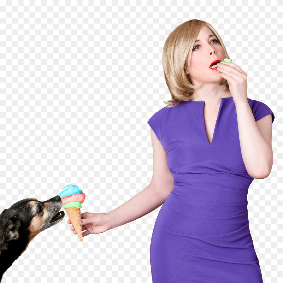 Dog Clip, Adult, Person, Ice Cream, Food Free Png Download