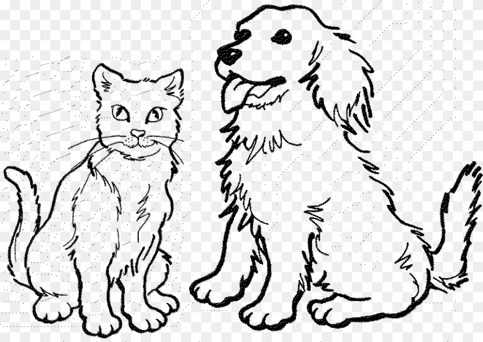 Dog And Cat Drawing At Getdrawings Dog And Cat For Coloring, Gray Png