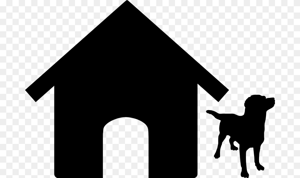 Dog And Silhoutte Kennel Download Vector, Gray Png Image