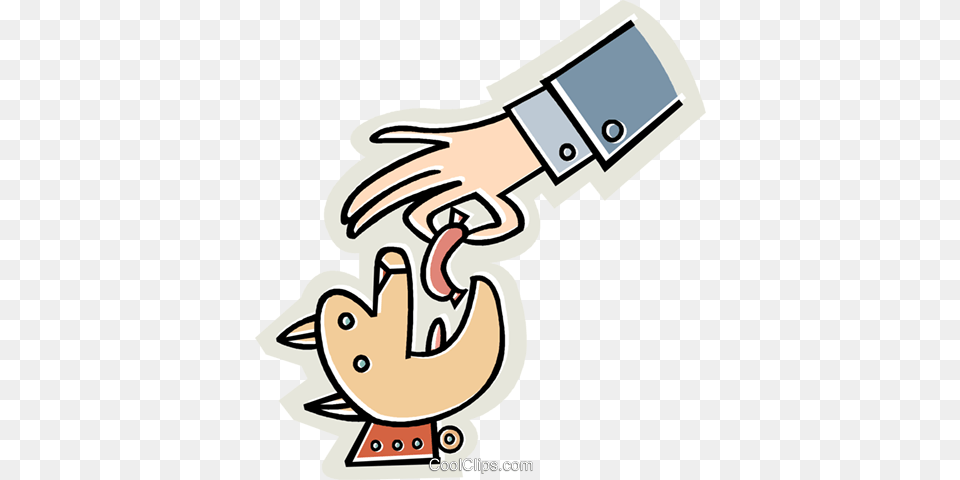 Dog Being Fed Sausage Treat Royalty Vector Clip Art, Clothing, Glove, Electronics, Hardware Free Transparent Png