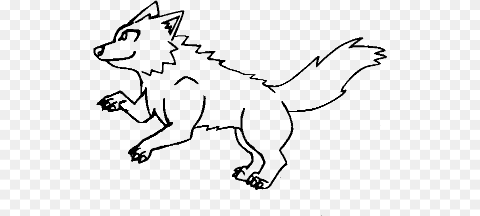 Dog Black And White Line Art Cartoon Clip Art Outline Picture Of A Wolf, Gray Png Image