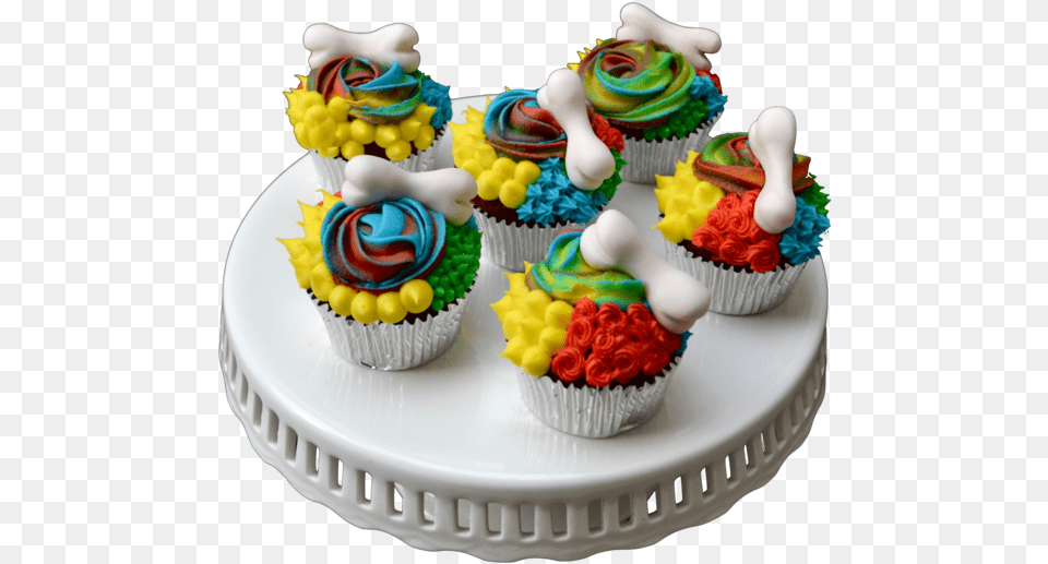 Dog Bone Cupcakes Dog Birthday Cupcakes, Cake, Cream, Cupcake, Dessert Png Image