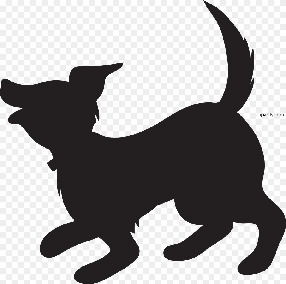 Dog Cartoon Black, Silhouette, Stencil, Animal, Bear Png Image