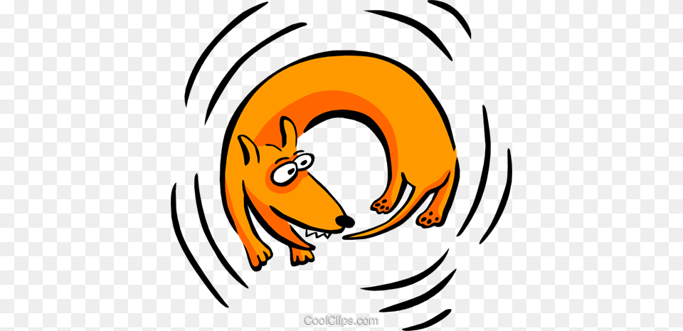 Dog Chasing His Tail Royalty Vector Clip Art Illustration, Water, Animal, Mammal, Wildlife Free Png