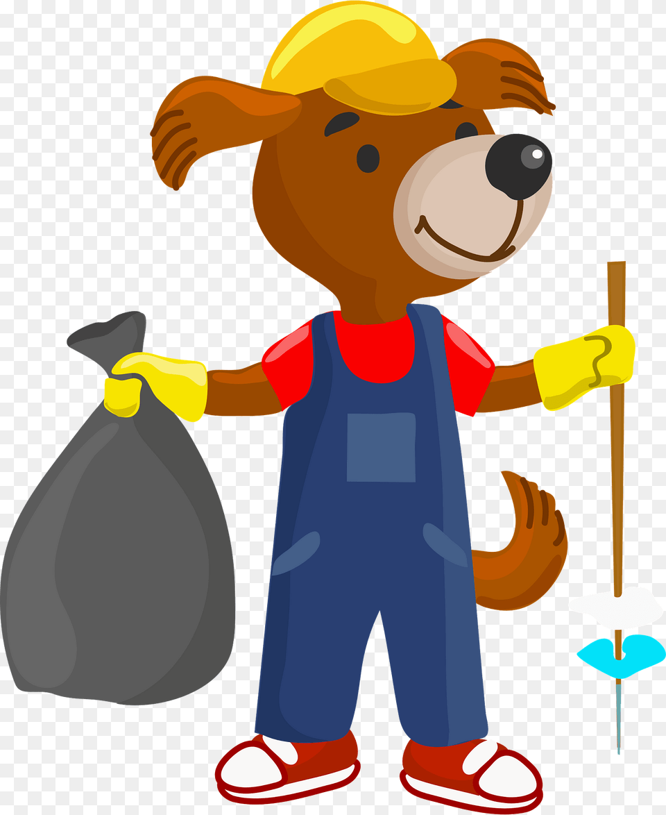 Dog Cleanup The Garbage Clipart, Cleaning, Person, Baby, Clothing Png Image