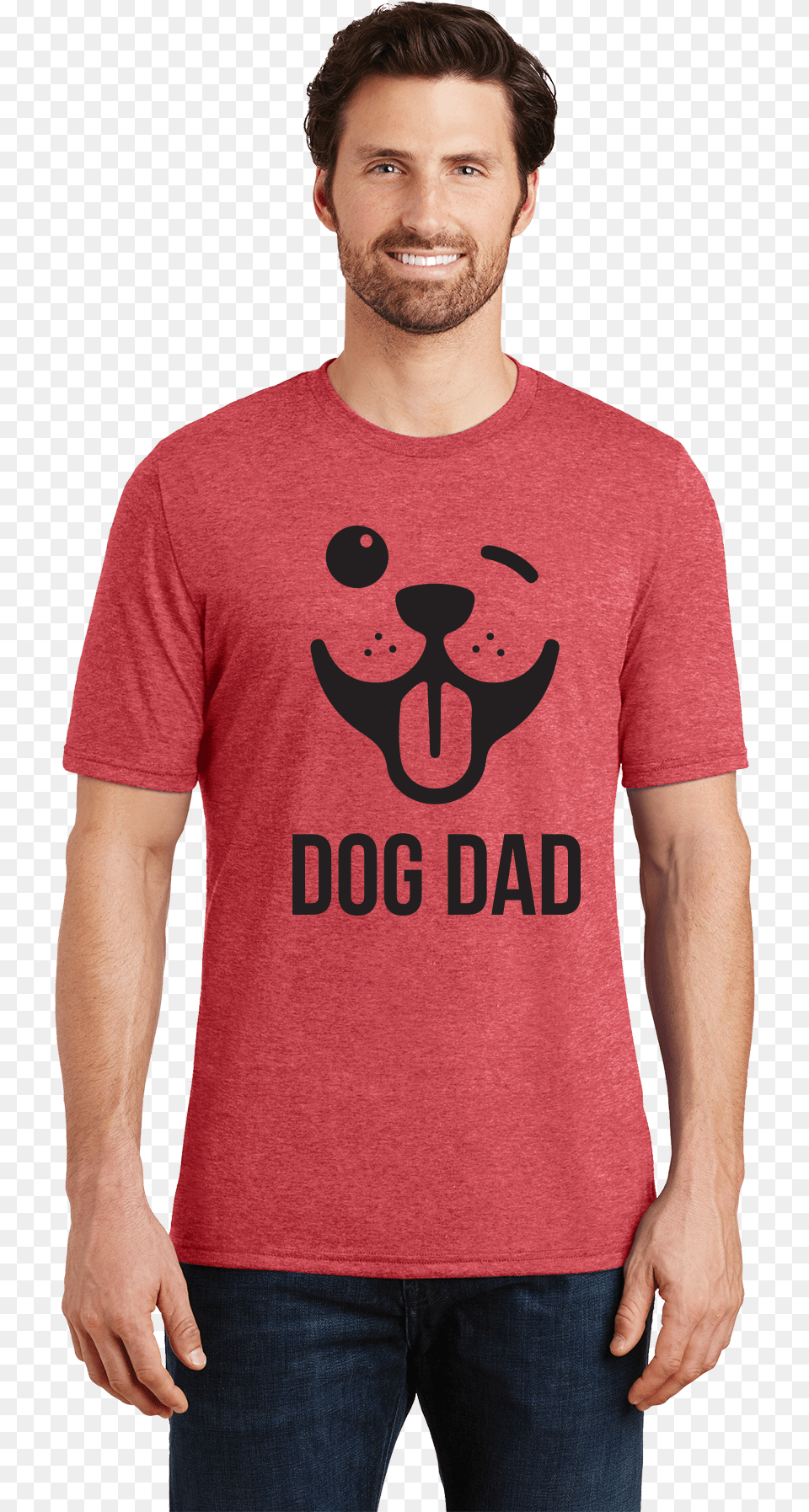 Dog Dad Winky Face Mens Scoop Neck District Made Tri Blend, T-shirt, Clothing, Shirt, Person Free Png Download