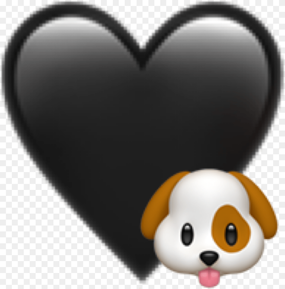 Dog Emoji Emoji Whatsapp Cuore Nero, Heart Free Png