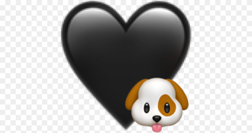 Dog Emoji Heart Black Cuore Nero Whatsapp Free Png