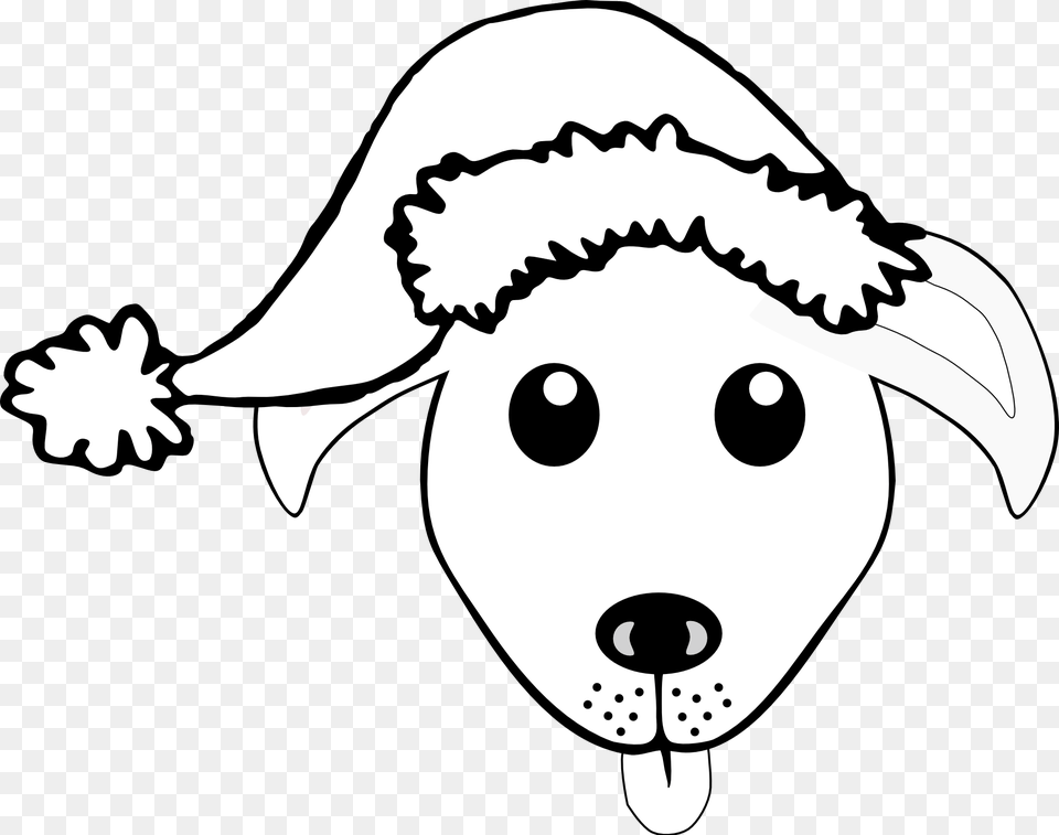 Dog Face Cartoon Grey With Santa Hat Scalable Vector Christmas Hat, Stencil, Baby, Person Free Png