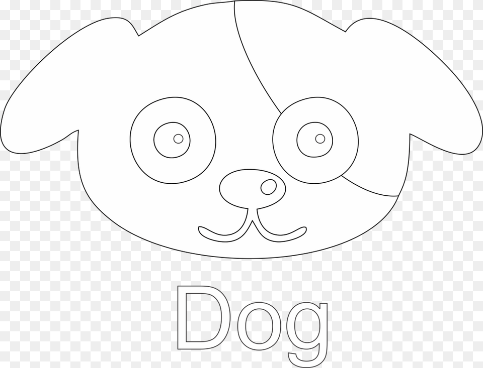Dog Face Line Art Black White Line Art, Baby, Person, Text Free Png
