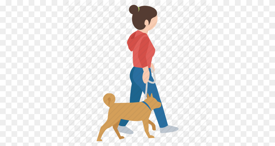 Dog Female Girl Person Street Walker Walking Icon, Boy, Child, Male, Pants Free Png