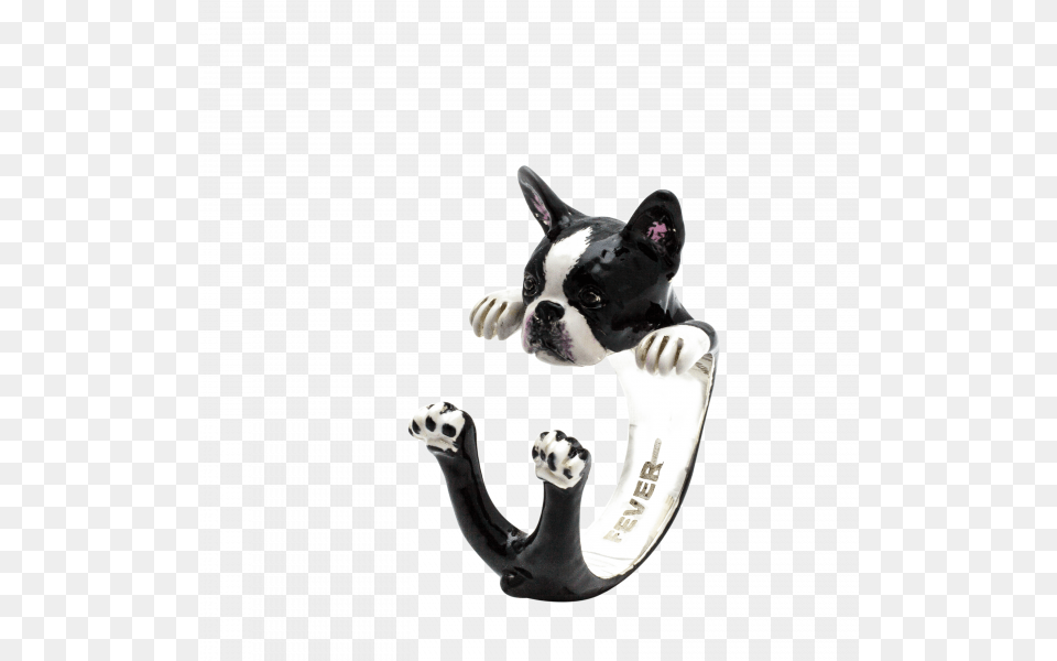 Dog Fever Enamel Boston Terrier Silver Hug Ring, Electronics, Hardware, Animal, Bulldog Free Png Download