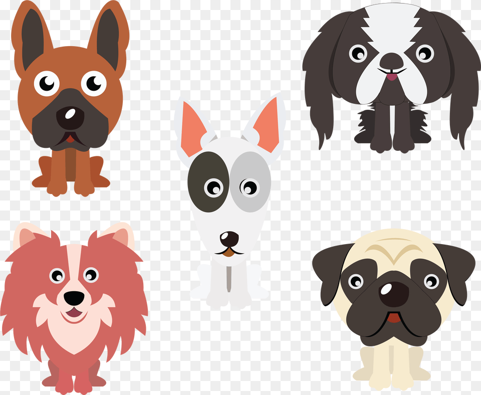 Dog Flat Design 5 Vector Icon Bundle Animal Figure, Snout, Mammal, Bear, Wildlife Free Png Download