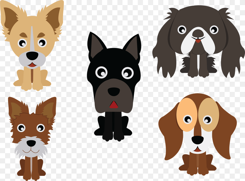 Dog Flat Icon Design Vector Bundle Animal Figure, Puppy, Canine, Pet, Mammal Free Transparent Png