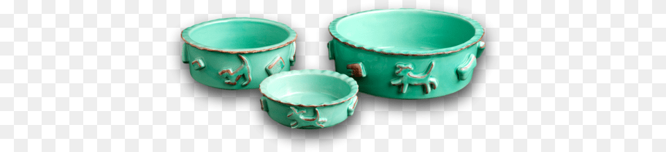 Dog Foodwater Bowl Green Bangle, Art, Porcelain, Pottery, Soup Bowl Free Png Download
