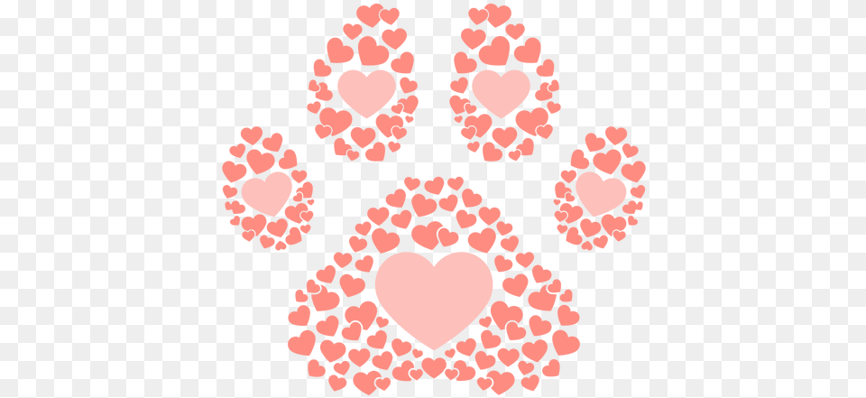 Dog Footprint Hearts Flat Transparent U0026 Svg Vector File Huellas De Perro Colores, Heart Free Png Download