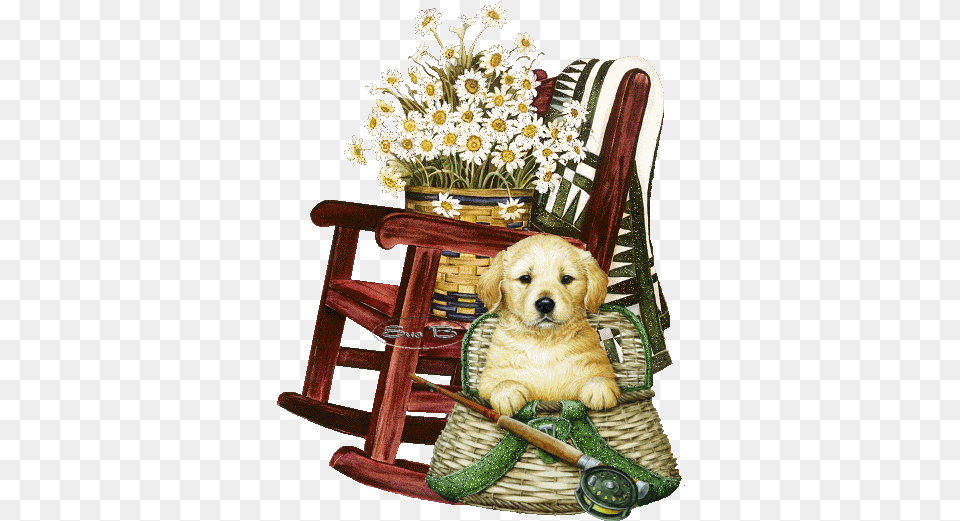 Dog Gifs Dogs Animal Art Fete Des Peres Chien, Plant, Flower, Flower Arrangement, Furniture Png