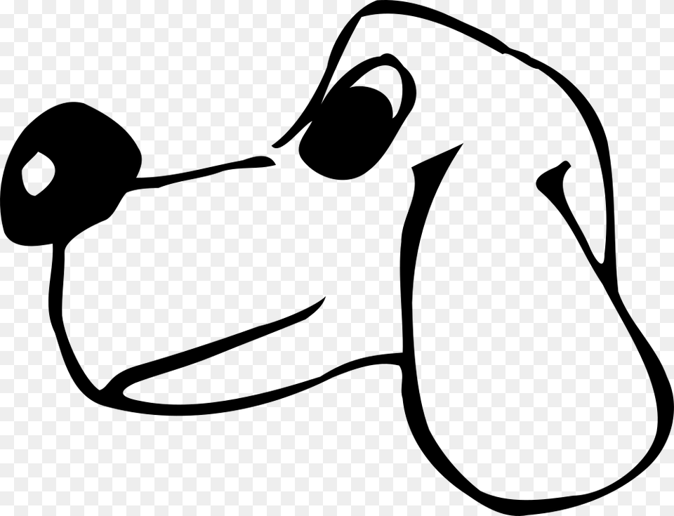 Dog Head Outline Of Cartoon Dog Head, Gray Png