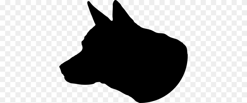 Dog Head Silhouette, Gray Free Png