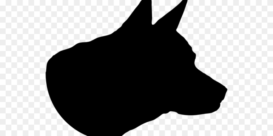 Dog Head Silhouette Dog, Gray Free Png