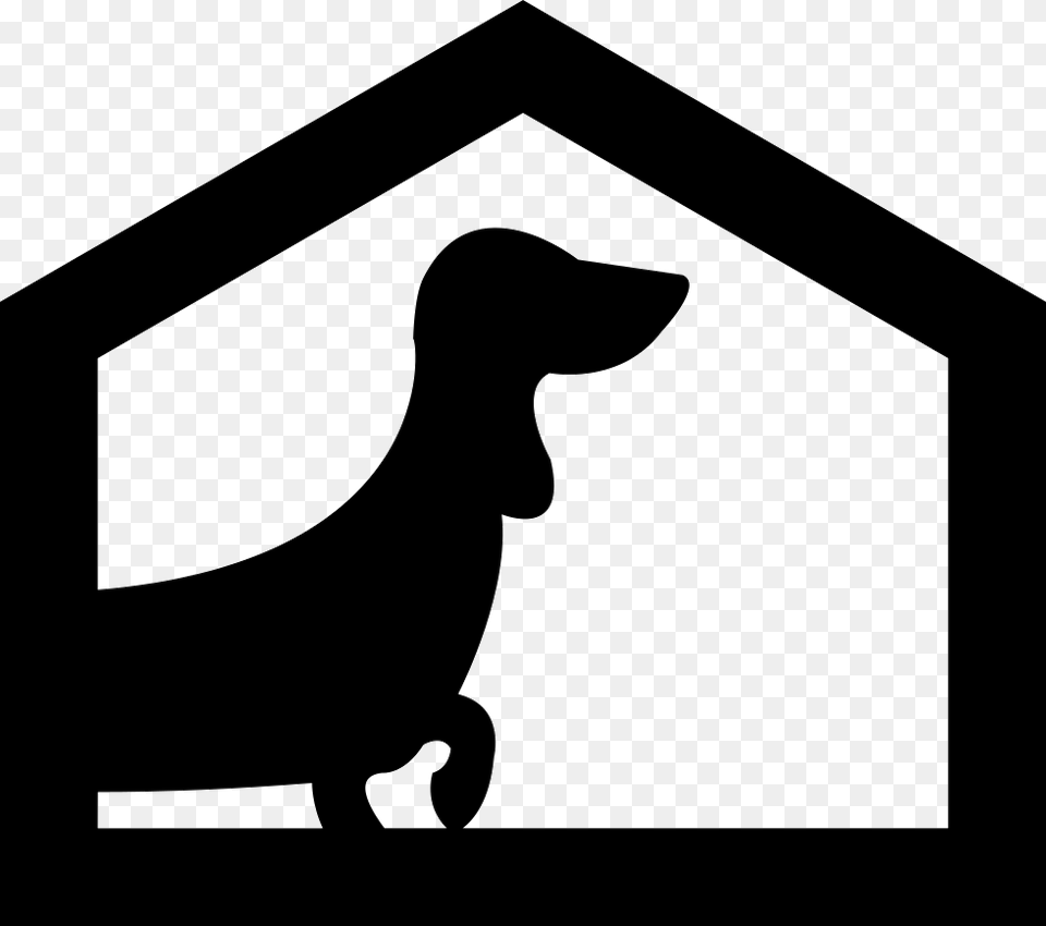Dog House Icon, Silhouette, Stencil Free Png Download