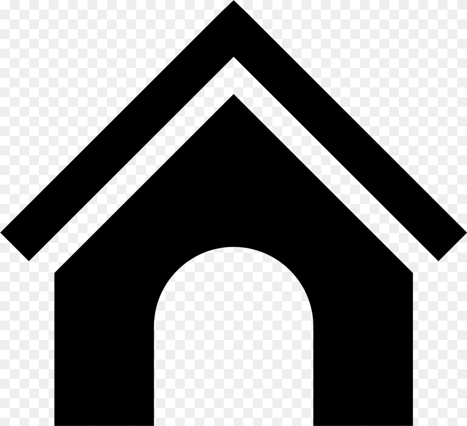 Dog House Icon House Black And White Icon, Gray Free Png Download