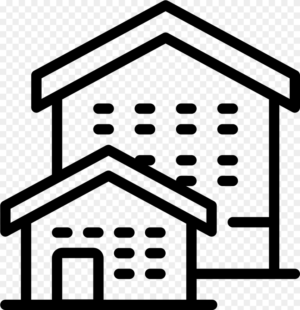 Dog House Outline, Gray Free Png Download