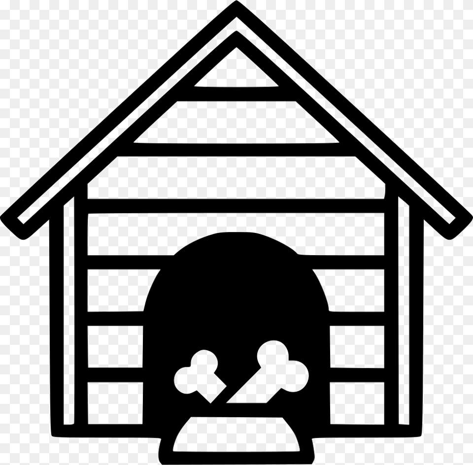 Dog House Svg Icon Download Dog House Clipart Black And White, Dog House, Den, Indoors, Kennel Free Png