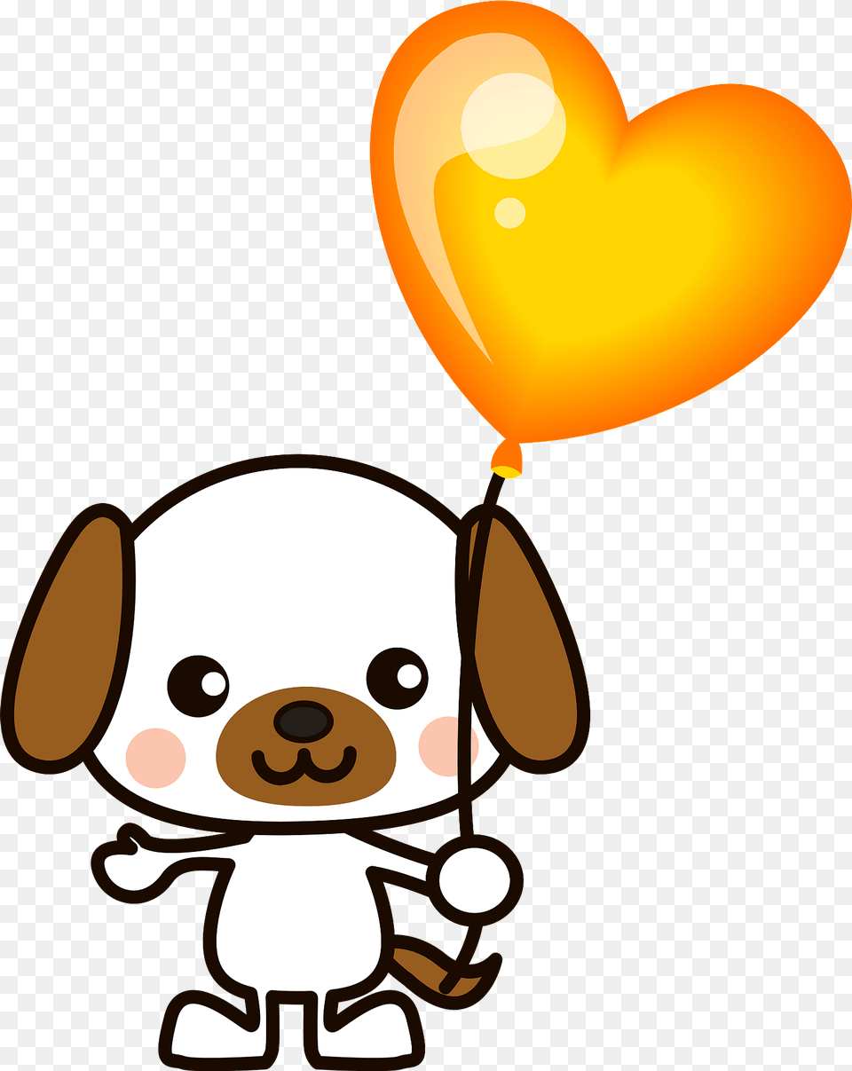 Dog Is Holding A Heart Balloon Clipart Png