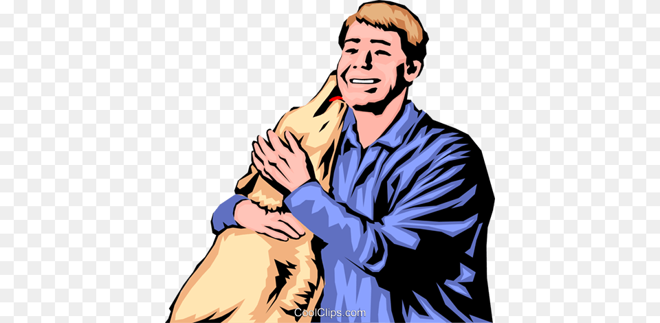 Dog Licking Mans Face Royalty Vector Clip Art Illustration, Head, Person, Photography, Portrait Png Image