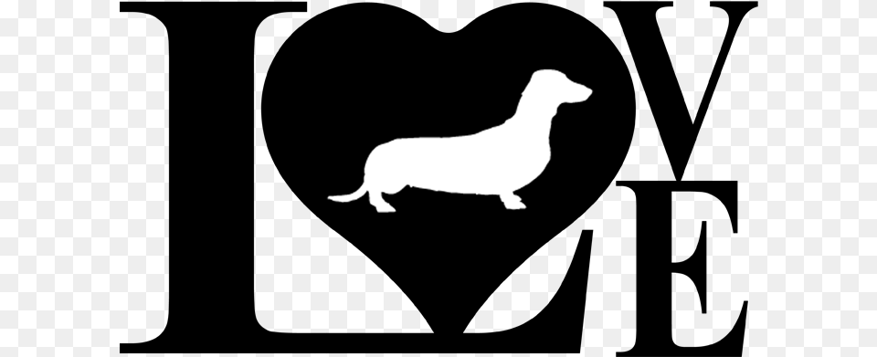 Dog Love Dachshund Wiener Decal Sticker Love Weiner Dog Svg, Silhouette, Stencil, Animal, Bird Png
