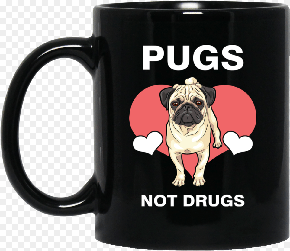 Dog Lovers Gift Love Pugs Not Drugs 11 Oz Black Mug Resting Witch Face Disney, Animal, Pet, Canine, Mammal Free Transparent Png