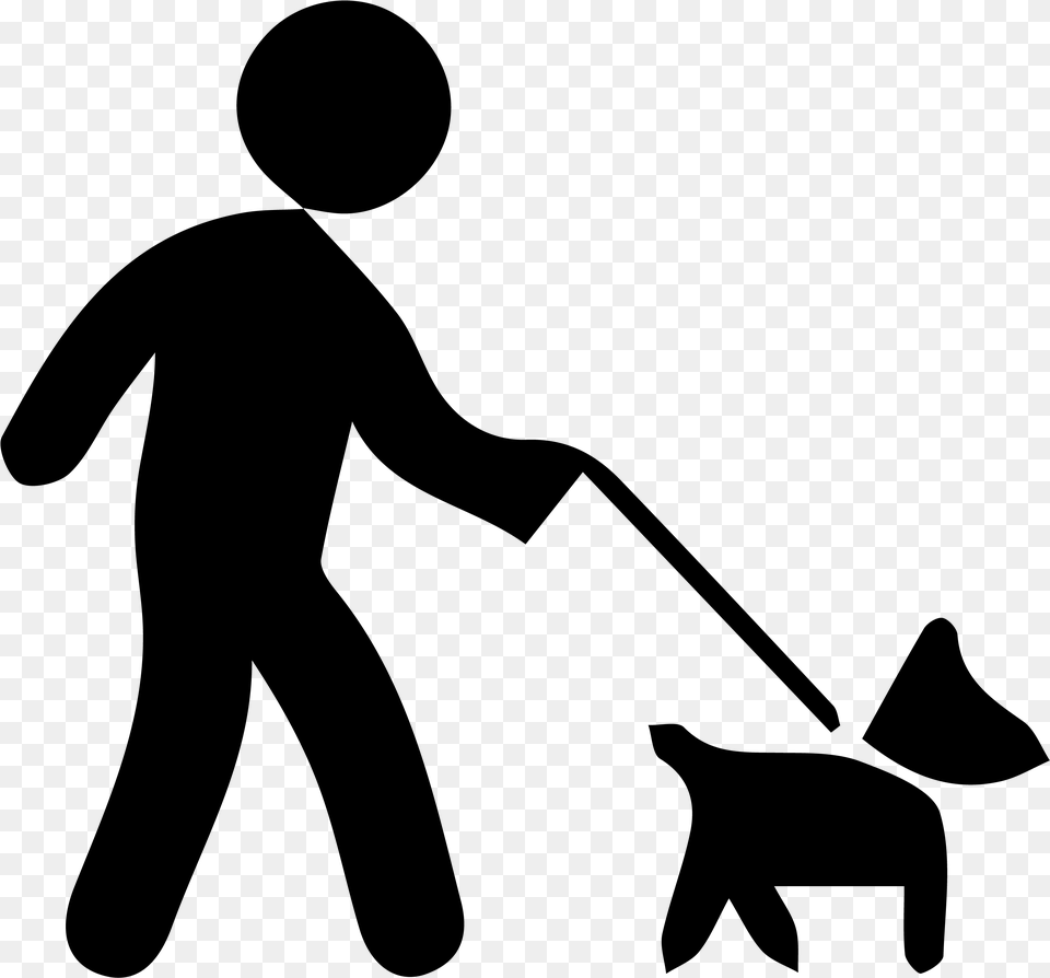 Dog On Leash Clip Art, Gray Free Png Download