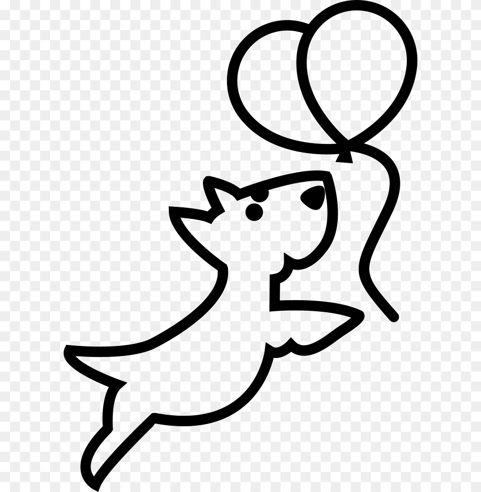 Dog Outline Chasing Balloons Small Dog Outline, Stencil, Animal, Deer, Mammal Free Png