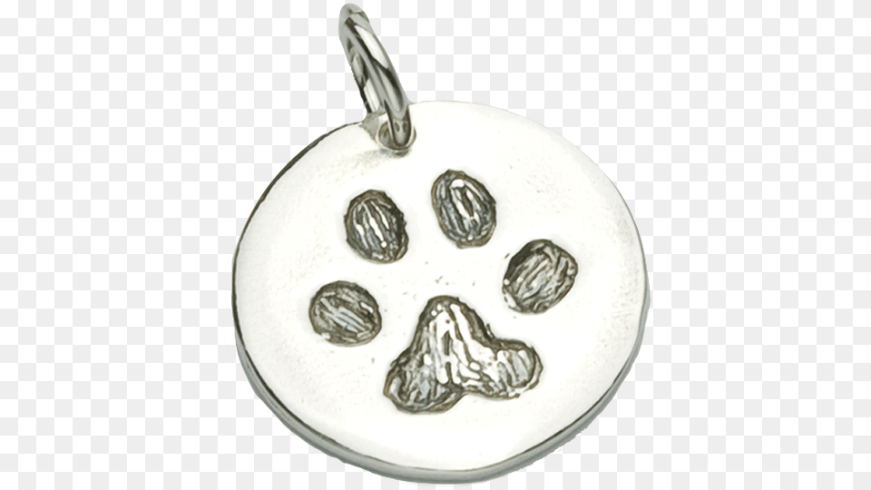 Dog Paw Charm Carved Locket, Accessories, Earring, Jewelry, Silver Png Image