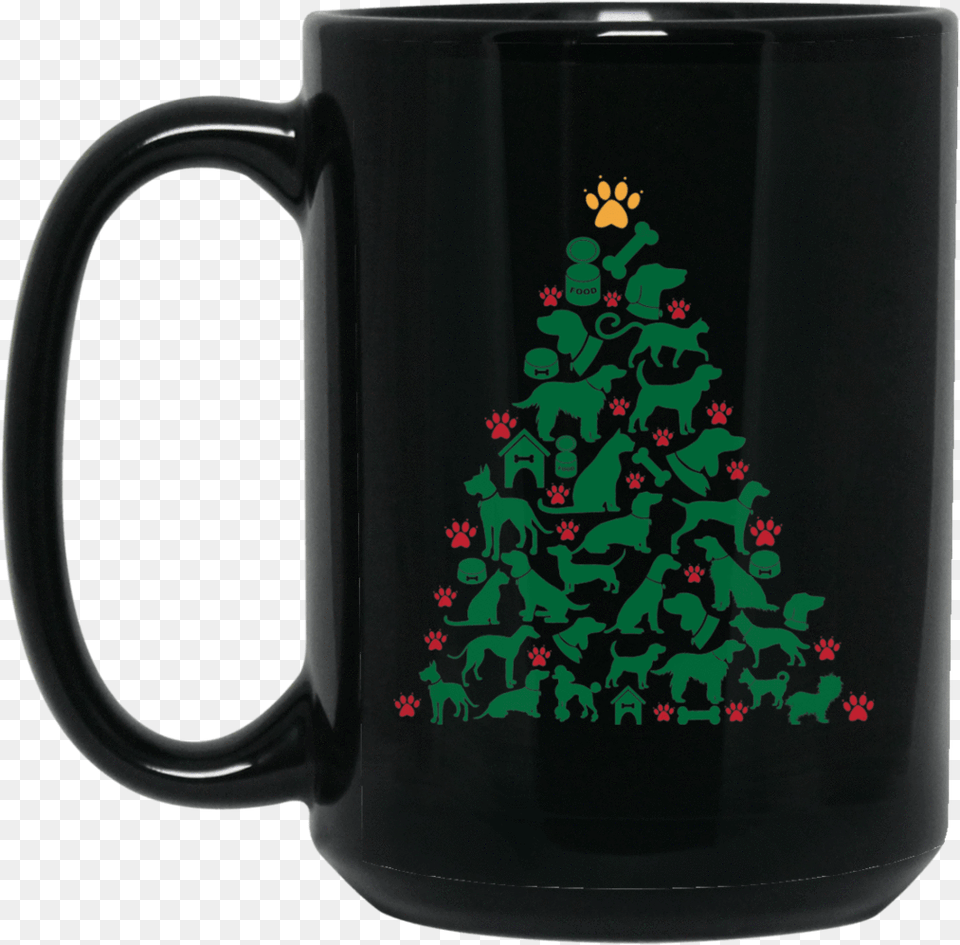 Dog Paw Christmas Tree Coffee Mug Christmas T Shirt Dog Lover Person Christmas Tree T Shirt, Cup, Christmas Decorations, Festival, Beverage Png