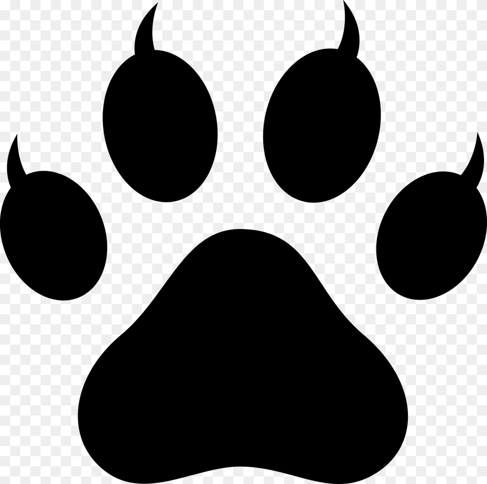 Dog Paw Print, Gray Png