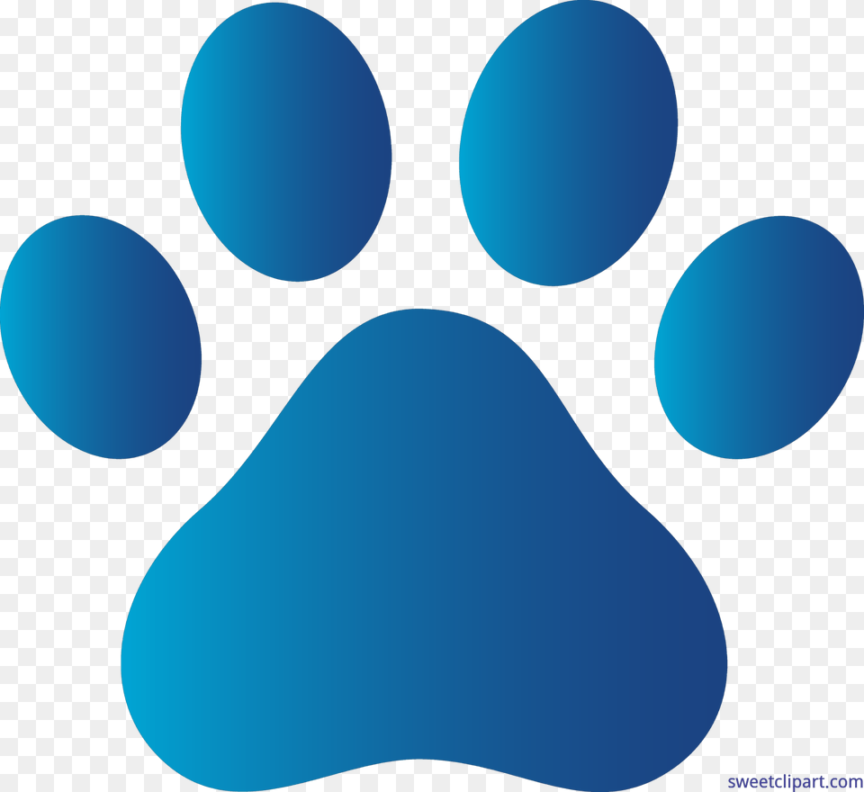 Dog Paw Print Blue Clip Art Free Transparent Png