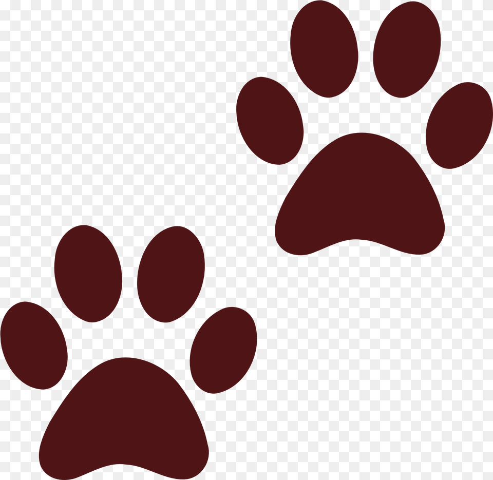 Dog Paw Print Image Simple Paw Print Stencils, Maroon, Footprint Free Png