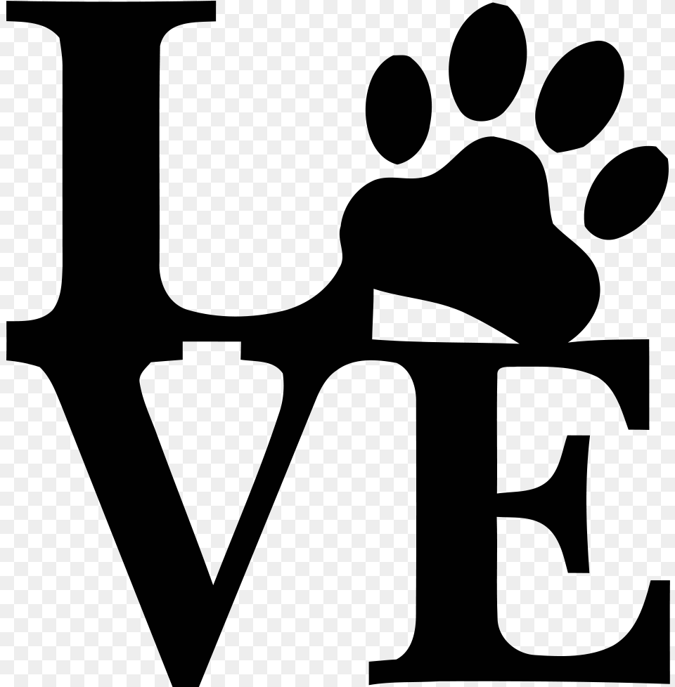 Dog Paw Print Love Png