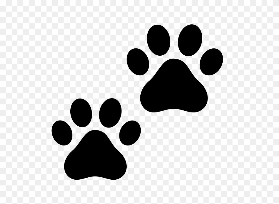 Dog Paw Prints Cat Paw Print Clipart, Gray Free Png