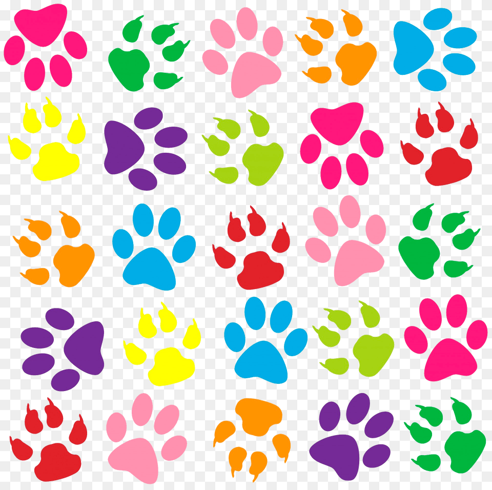 Dog Paw Prints Clipart, Pattern, Paper Free Png