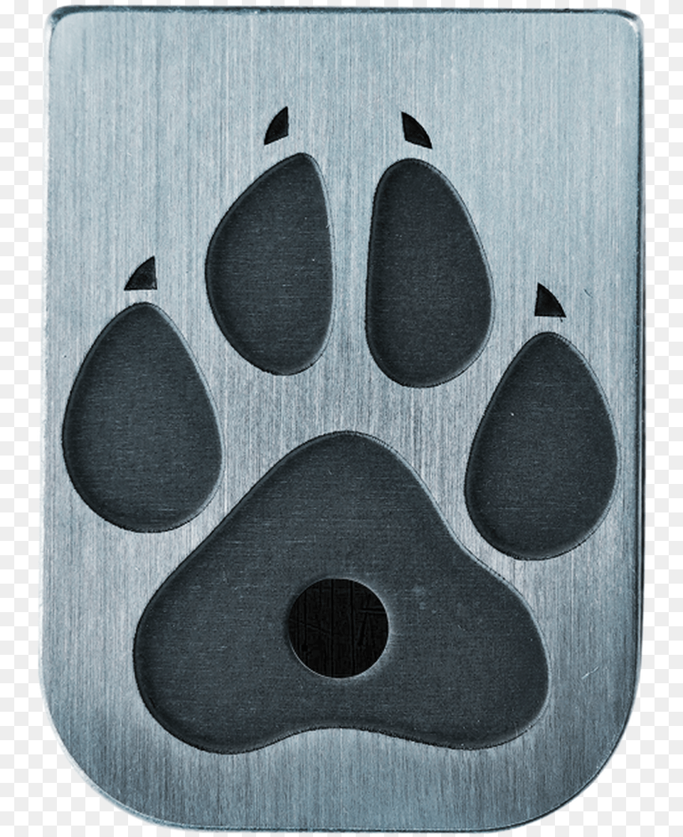 Dog Paw Stainless Steel Finish Mag Plate Paw, Aluminium Free Transparent Png