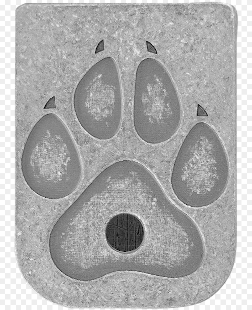 Dog Paw Stainless Steel Rugged Finish Mag Plate Drop, Footprint Free Png