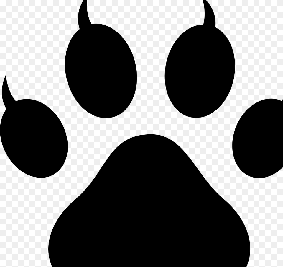 Dog Paw Stencil Cat Paw Print Paw, Gray Png Image